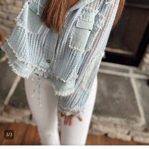 Light Blue Sheer Knit Top